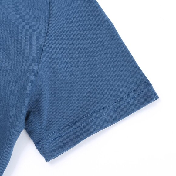 MONOGRAM-BABY ROMPER-*NWT* Short Sleeve Short Double Zipper Bodysuit Cotton Blue - Picture 8 of 16